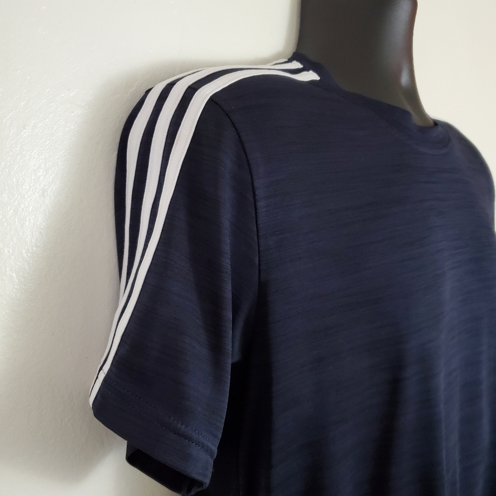 Adidas Originals 3 Stripes Navy Blue Short Sleeve - Picture 3 of 6